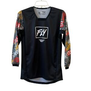 Fly Racing Youth Kinetic Rebel Grey Jersey, Motocross Racewear Large EUC